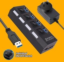 Load image into Gallery viewer, Multi-Port USB 3.0 Hub with Power Adapter - BrickFans