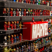 Load image into Gallery viewer, BrickFans Premium Wall-Mounted Display Case for LEGO® Logos & 124 Minifigures