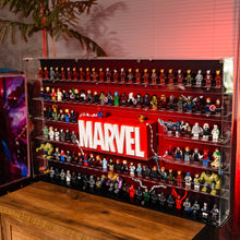 Load image into Gallery viewer, BrickFans Premium Wall-Mounted Display Case for LEGO® Marvel Logo & 124 Minifigures