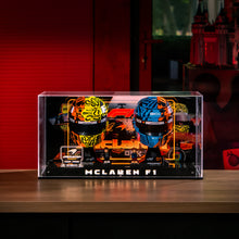 Load image into Gallery viewer, Premium LED 2-in-1 Display Case for LEGO® McLaren F1® Helmets – Piastri & Norris 43017 / 43023