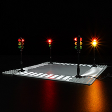 Load image into Gallery viewer, Lego Traffic Lights With LED Installed - BrickFans