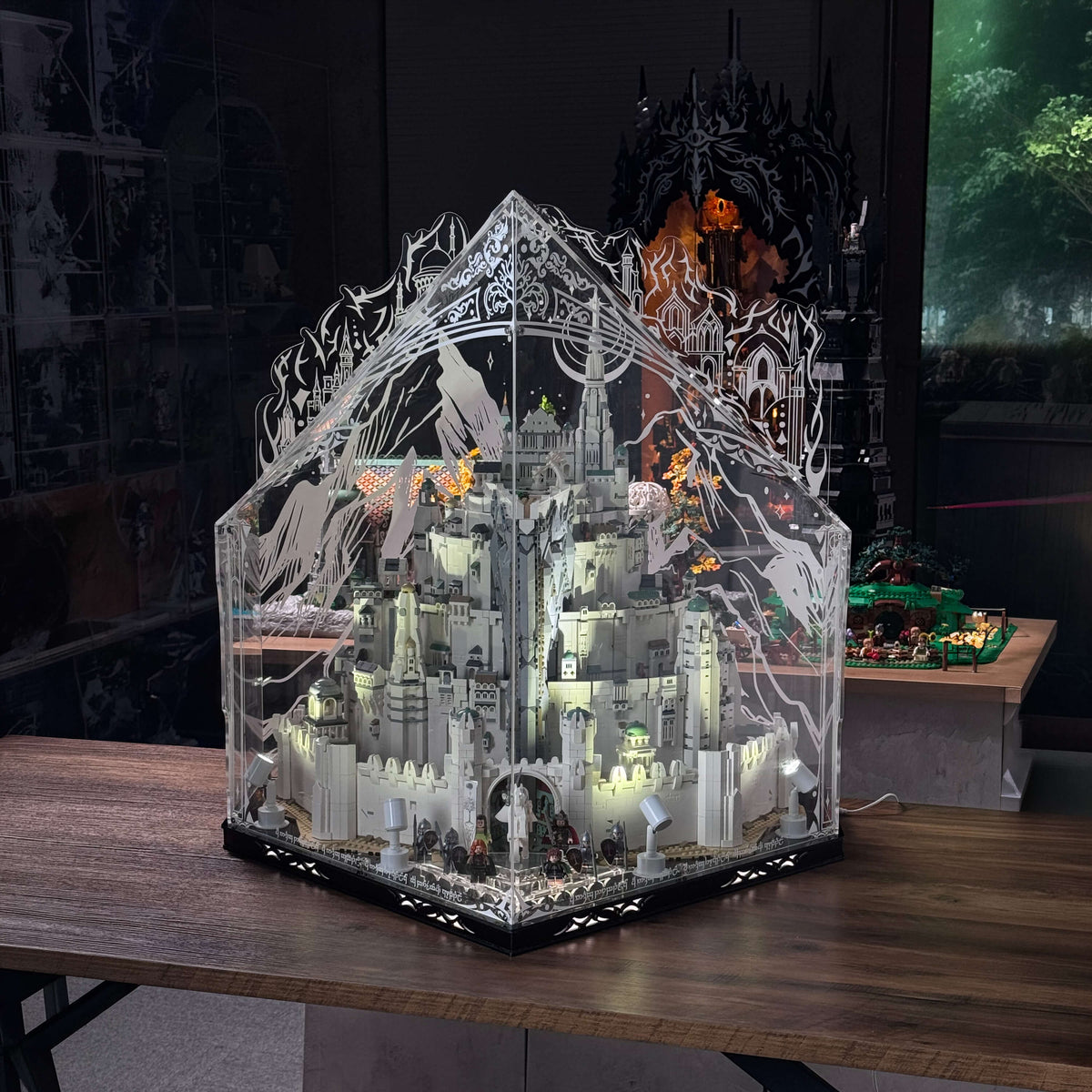 Premium Illuminated Gothic Display Case for LEGO® The Lord of the Rings: Minas Tirith 11377