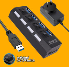 Load image into Gallery viewer, Multi-Port USB 3.0 Hub with Power Adapter
