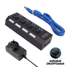 Load image into Gallery viewer, Multi-Port USB 3.0 Hub with Power Adapter
