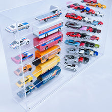 Load image into Gallery viewer, BrickFans Premium 1:64 Diecast Cars Display Case for 38 Cars &amp; Six Haulers, Hot Wheels, Tomica, Matchbox, Siku
