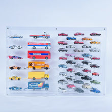 Load image into Gallery viewer, BrickFans Premium 1:64 Diecast Cars Display Case for 38 Cars &amp; Six Haulers, Hot Wheels, Tomica, Matchbox, Siku

