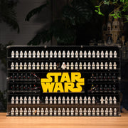 BrickFans Premium Wall-Mounted Display Case for LEGO® Logos & 124 Minifigures - BrickFans