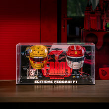 Load image into Gallery viewer, Premium LED 2-in-1 Display Case for LEGO® Ferrari F1® Helmets 43014 &amp; 43022
