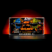Load image into Gallery viewer, Premium LED 2-in-1 Display Case for LEGO® McLaren F1® Helmets – Piastri &amp; Norris 43017 / 43023
